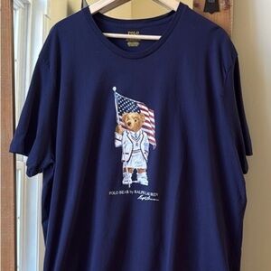 Polo Ralph Lauren Flag Bear Tee Shirt Size XXL